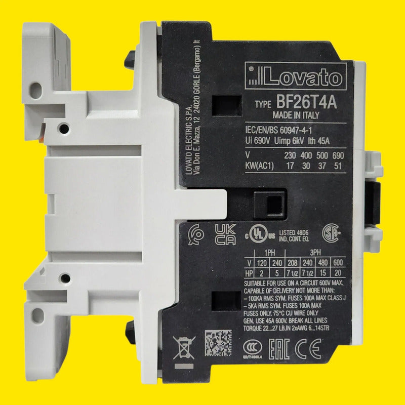 Lovato Electric Bf26t4a, 3-polo Contactor 690v 45a.