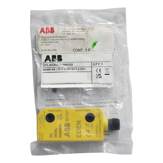 Abb 2tla020051r6000: Sensor De Seguridad Adam As-i M12-4