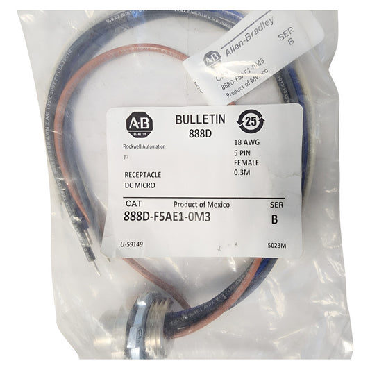 Allen-bradley 888d-f5ae1-0m3 Dc Micro Receptacle