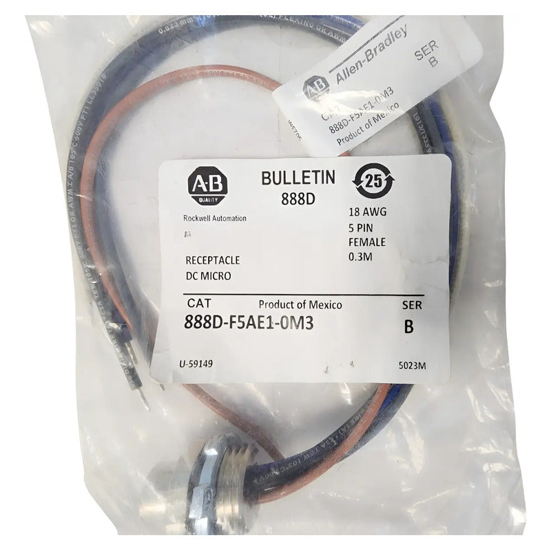 Allen-bradley 888d-f5ae1-0m3 Dc Micro Receptacle