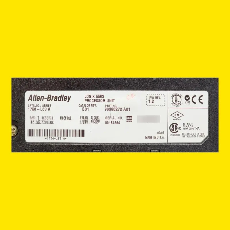 Allen Bradley 1756-l63 Plc Controllogix Industrial 1.2