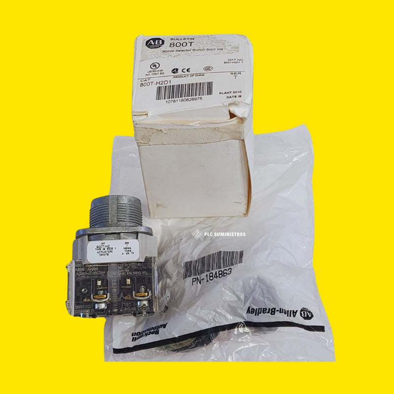 800t-h2d1 Allen-bradley Selector, 2-posición, Mantiene 30mm, Negro/blanco