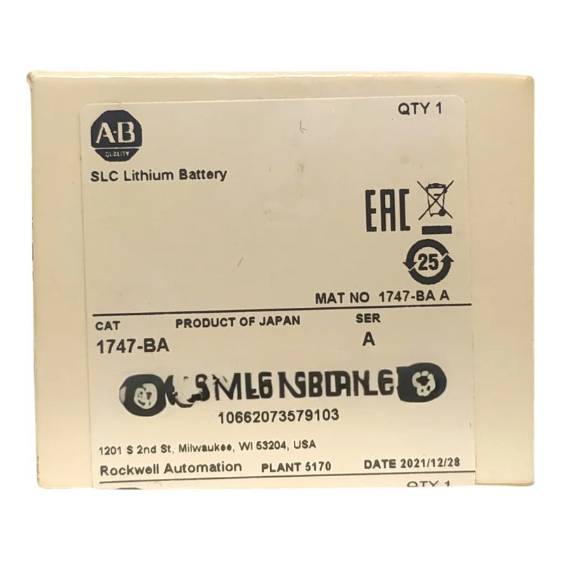 Allen Bradley 1747-ba Bateria Industrial De Litio 3v Slc500