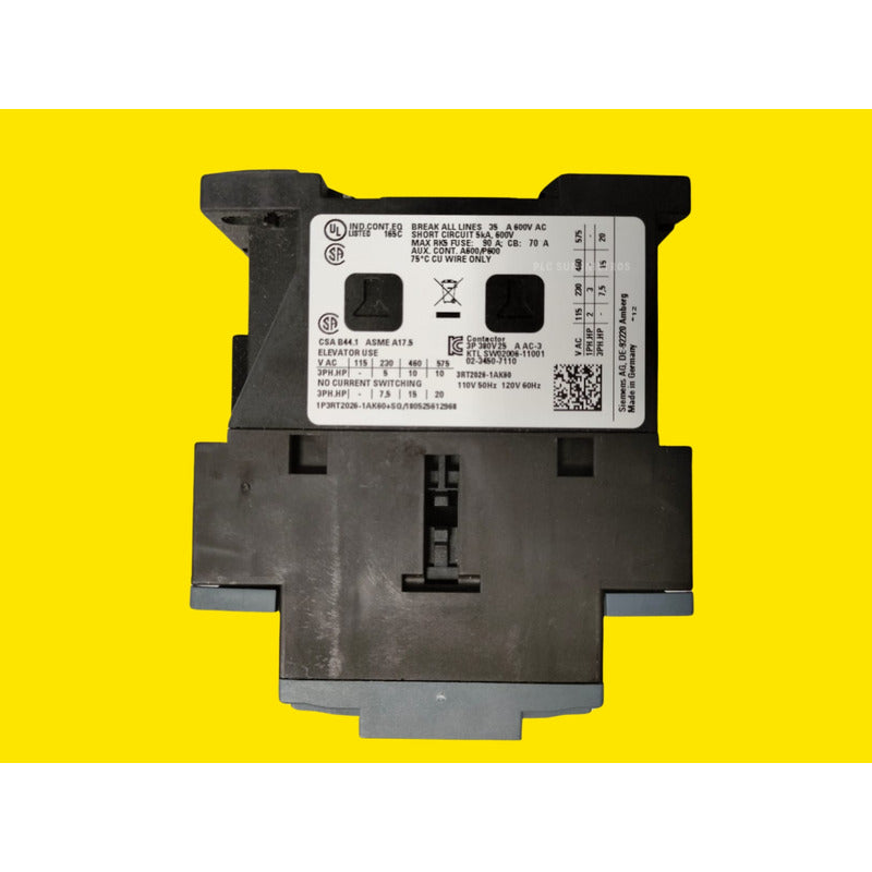 Contactor De Potencia Ac-3, 25amp 11kw 3rt2026-1ak60 Siemens