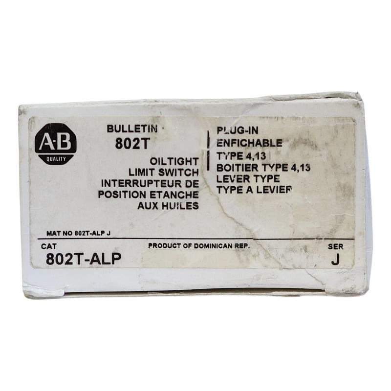 Allen Bradley 802t-alp Interruptor Limite Enchufable 10a