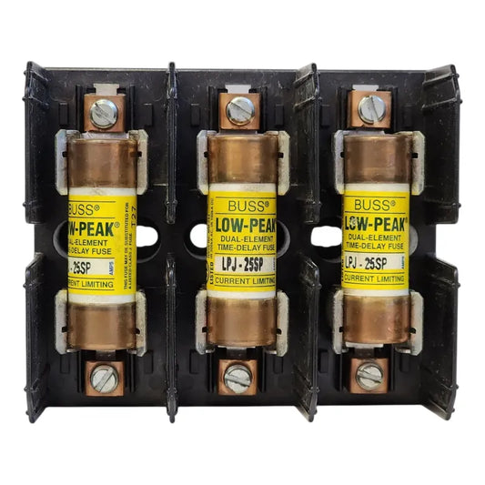 Base J60030-3cor Con 3 Fusibles Lpj-25sp 25a 600v Bussmann