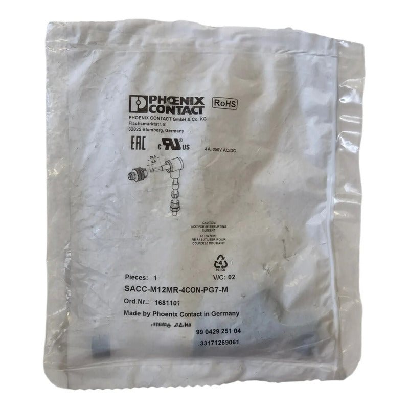 Phoenix Contact Sacc-m12mr-4con-pg7-m Conector M12 1681101 Gris