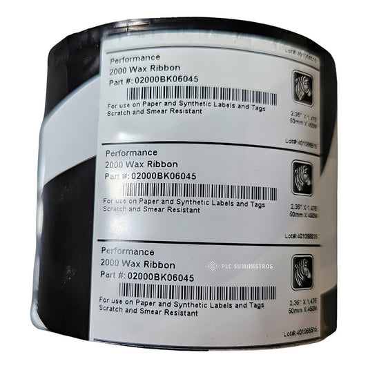 Zebra 2000 Wax Ribbon 02000bk06045 Negro