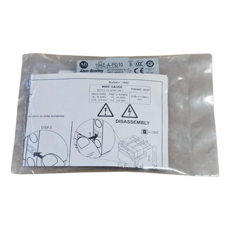 Allen-bradley 194e-a-pd10 Bloque De Contacto Auxiliar 1