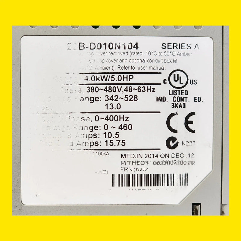 Allen-bradley 22b-d010n104 Powerflex Variador De Frecuencia