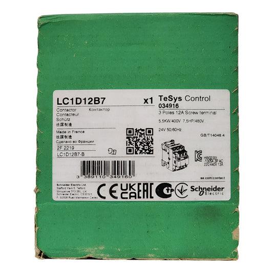 Schneider Lc1d12b7 3p 12a Ac-3 24v Bobina Industrial