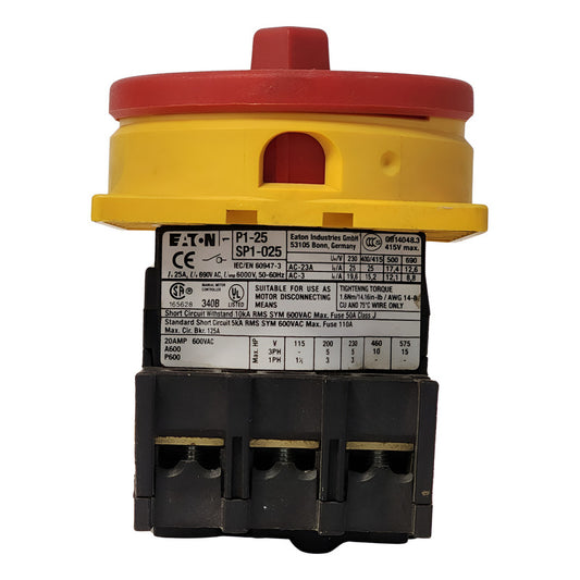 Interruptor Seccionador Eaton P1-25 25a 3p Ip65 Panel