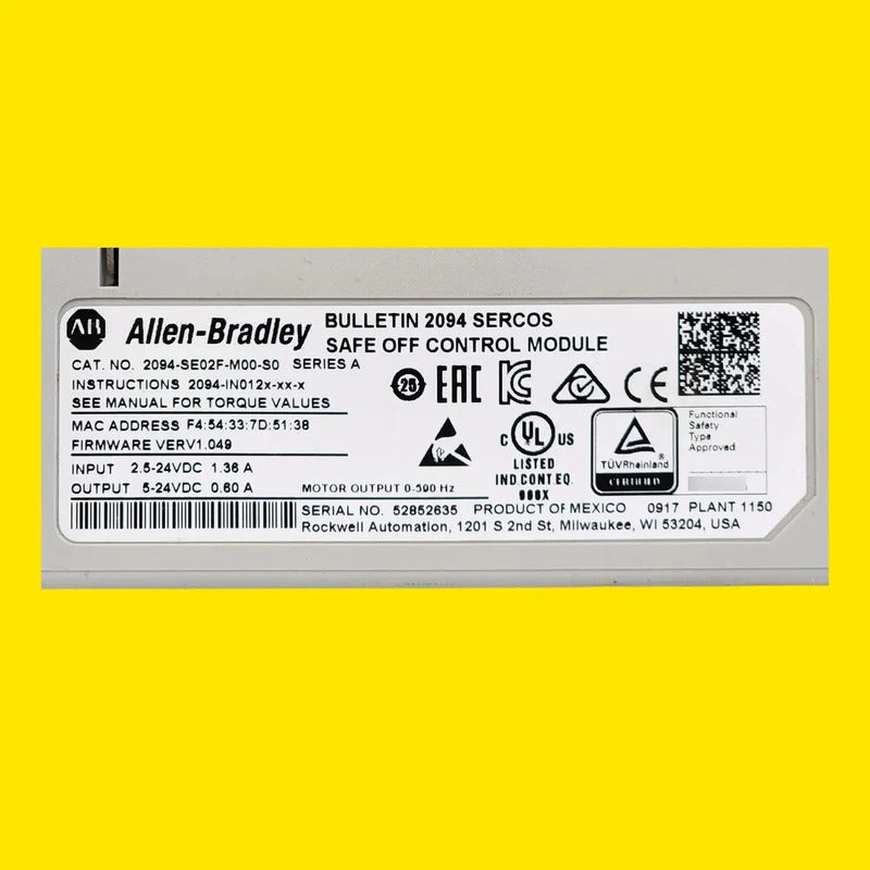Allen-bradley 2094-bm01-m + 2094-se02f-m00-s0 Modulo Kinetix