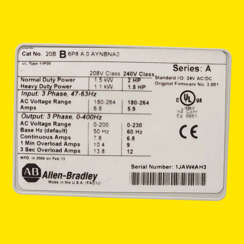 Allen-bradley 20b B 6p8 A 0 Aynbna0 Variador Powerflex 700