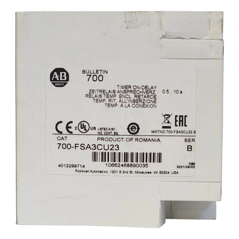 Allen-bradley Temporizador En Relé 700-fsa3cu23