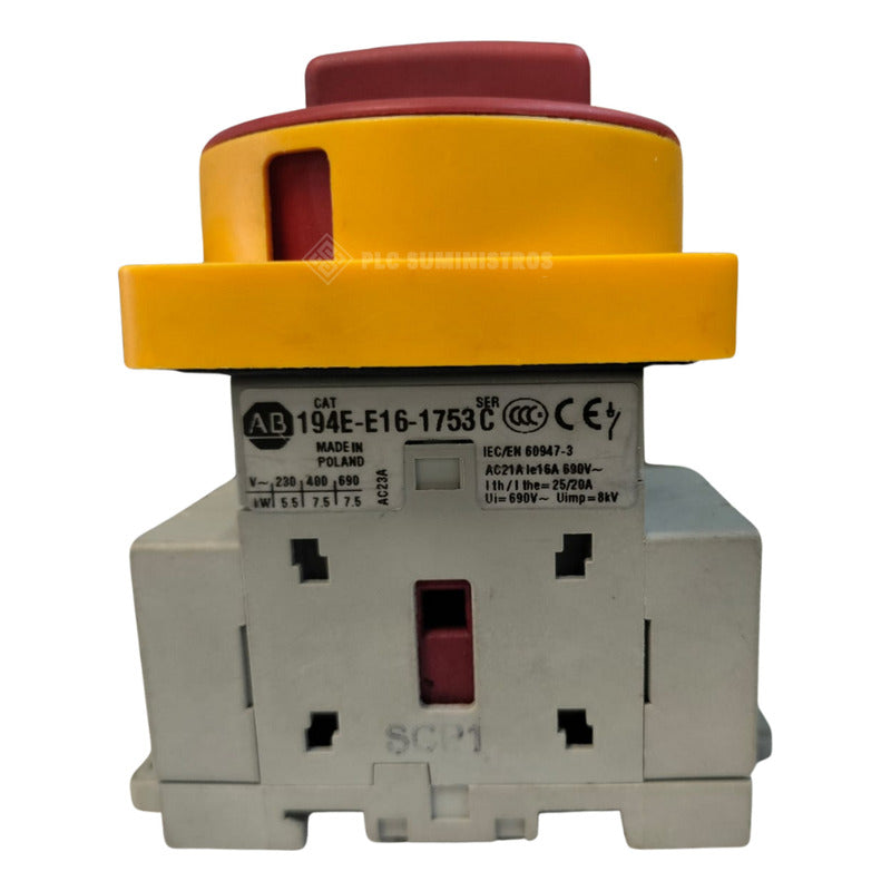 Allen Bradley 194e-e16-1753 Interruptor Seleccionador Amarillo/rojo