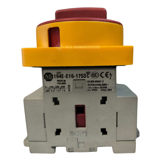 Allen Bradley 194e-e16-1753 Interruptor Seleccionador Amarillo/rojo