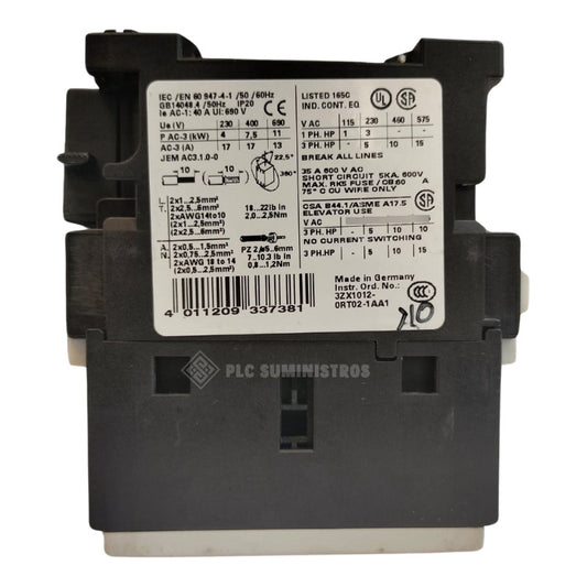 Siemens 3zx1012-0et02-1aa1 Contactor