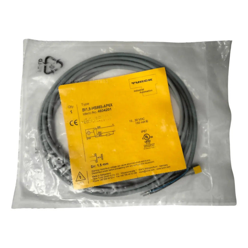 Turck Bi1,5-hs865-ap6x Sensor Inductivo Pnp 1.5mm 4604201
