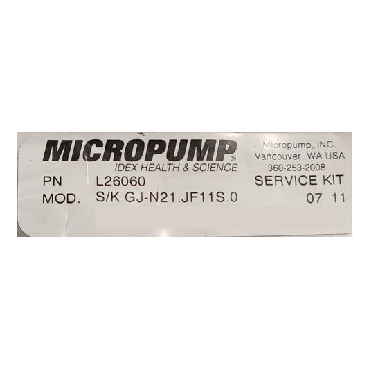 Micropump Gj-n21 Jf11s Service Kit Bombas Serie Gj