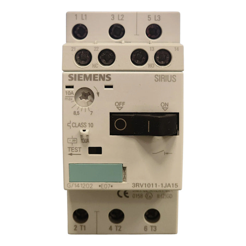 Siemens 3rv1011-1ja15 Guardamotor Sirius 7-10a 3 Polos 50/60 Hz