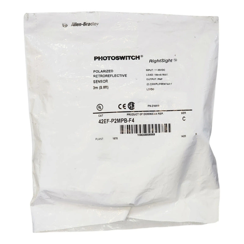 Allen-bradley 42ef-p2mpb-f4 Sensor Óptico Industrial