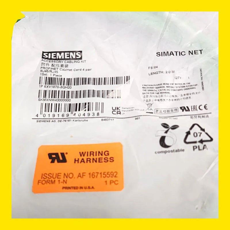 Siemens 6xv1870-3qh20 Cable Industrial Ethernet 2 M