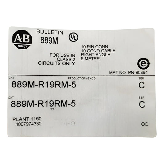 Allen Bradley 889m-r19rm-5 Cable