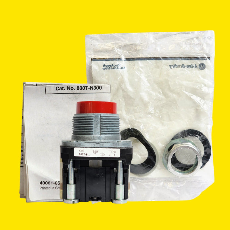 Allen-bradley 800t-b6a  Botón Pulsador Rojo 30.5mm  Serie T Rojo
