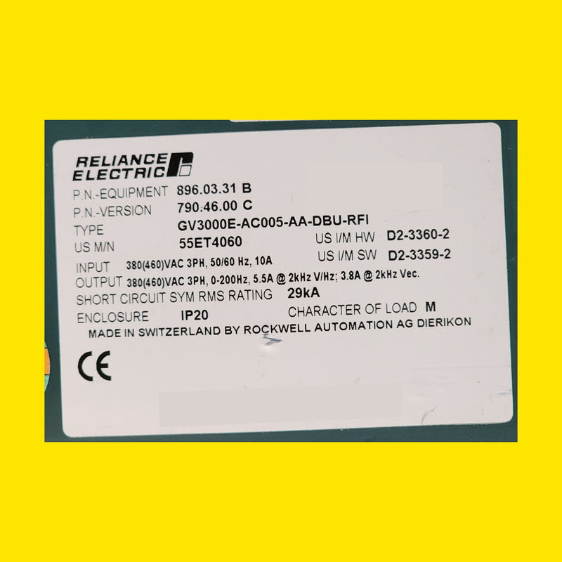 Reliance Electric Gv3000e-ac005-aa-dbu-rfi | Variador 5.5hp