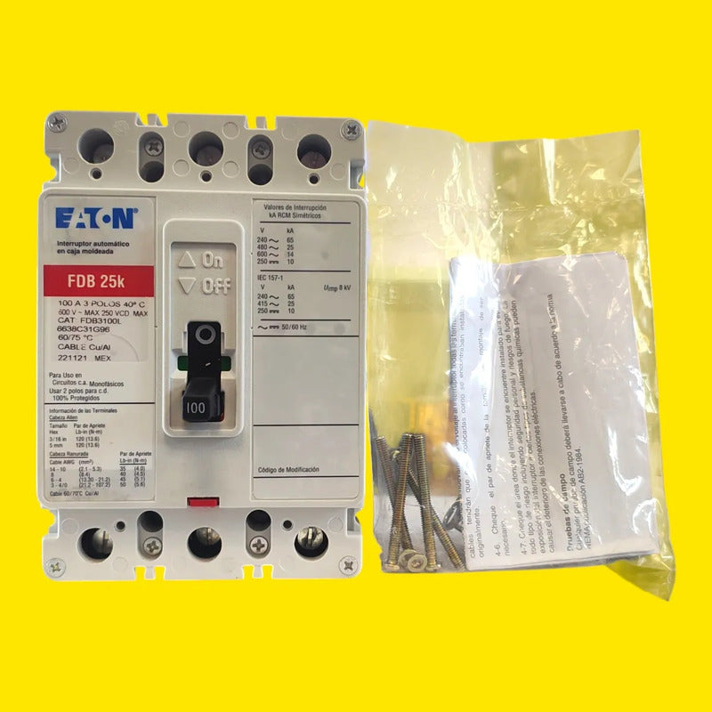 Eaton Fdb3100l Interruptor Termomagnetico 3p 100a 600v 50/60hz