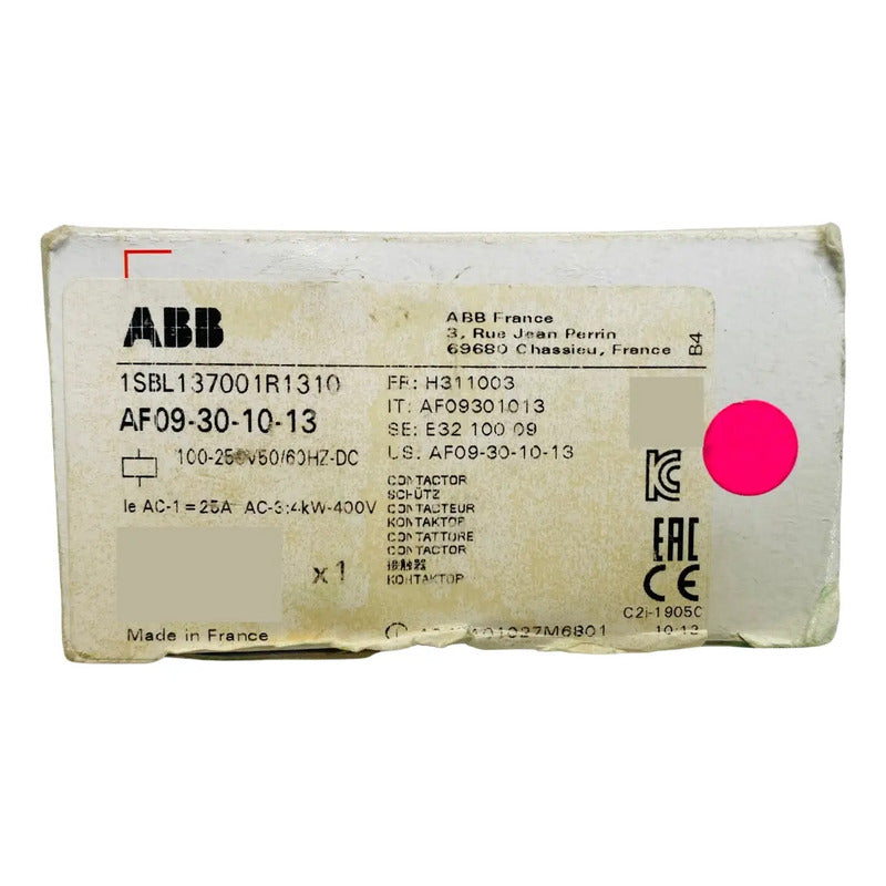 Abb Af09-30-10-13 1sbl137001r1310 Contactor Industrial