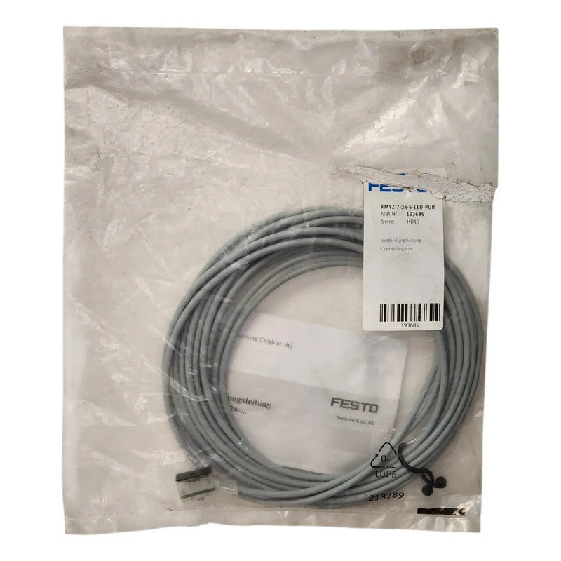 Festo Kmyz-7-24-5-led-pur Cable Con Conector Valvula 193685