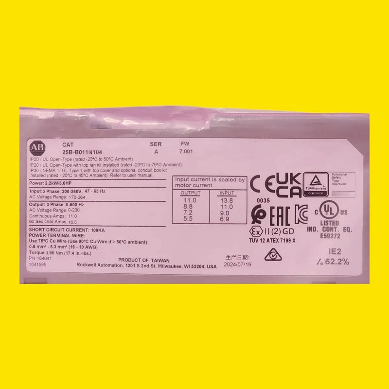 Variador Frecuencia Allen Bradley 25b-b011n104 3hp 220v