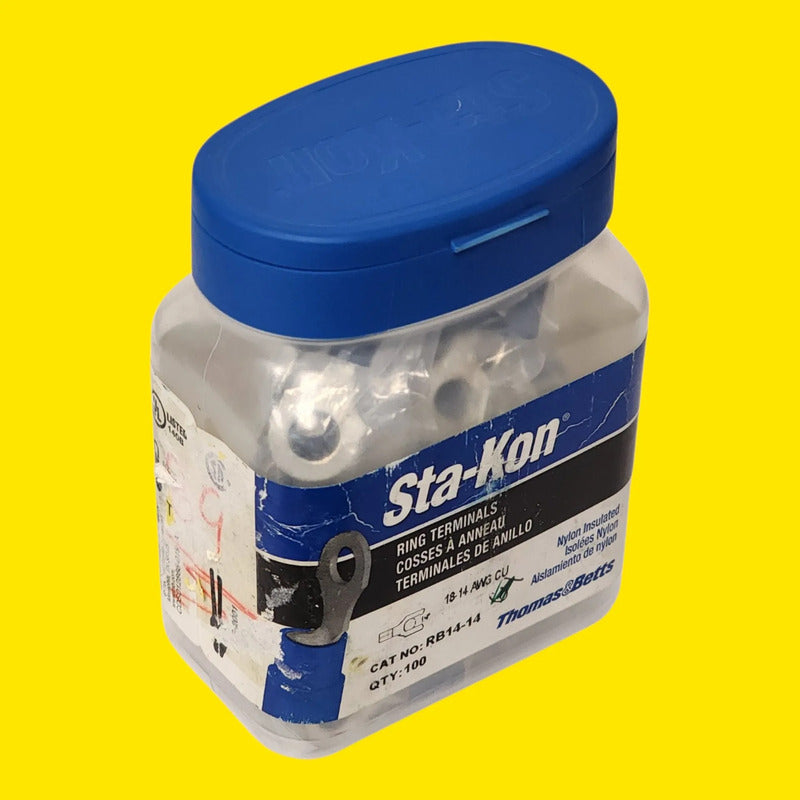 Sta-kon Rb14-14 Terminal De Ojo Aislada Azul 16-14 Awg 1/4