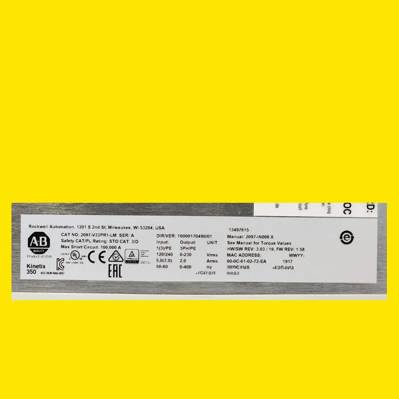 Allen-bradley 2097-v33pr1-lm Servodrive Kinetix 350