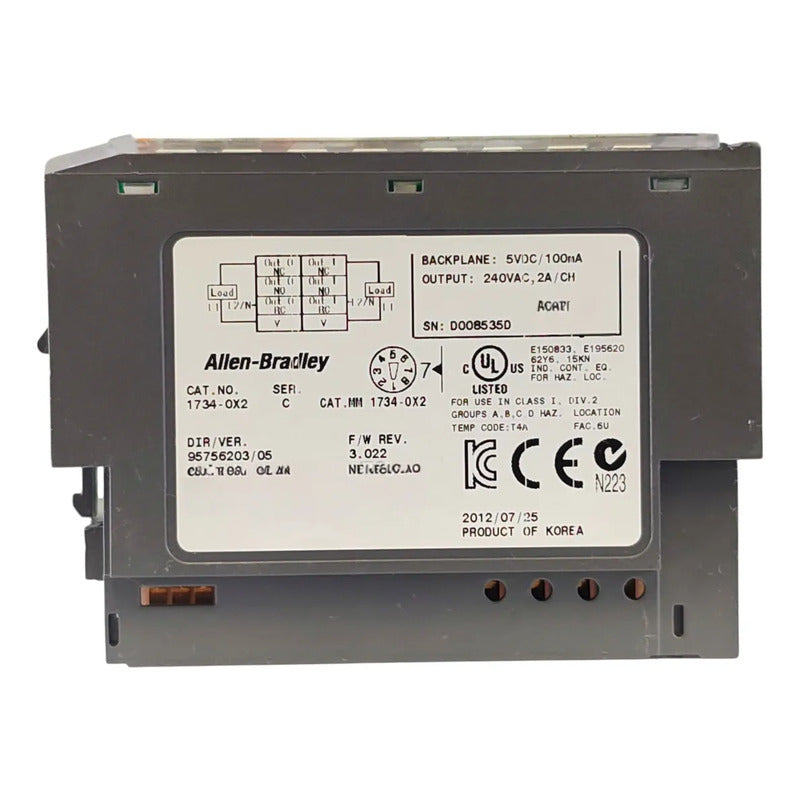 Allen-bradley 1734-ox2 Point I/o Salidas Relevador