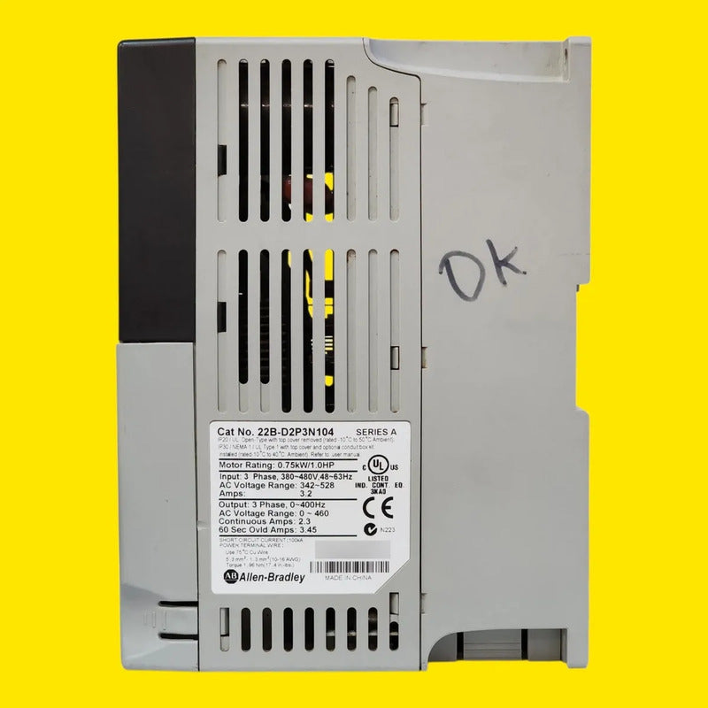 Allen-bradley 22b-d2p3n104 Powerflex 40 0.75kw 1.0hp