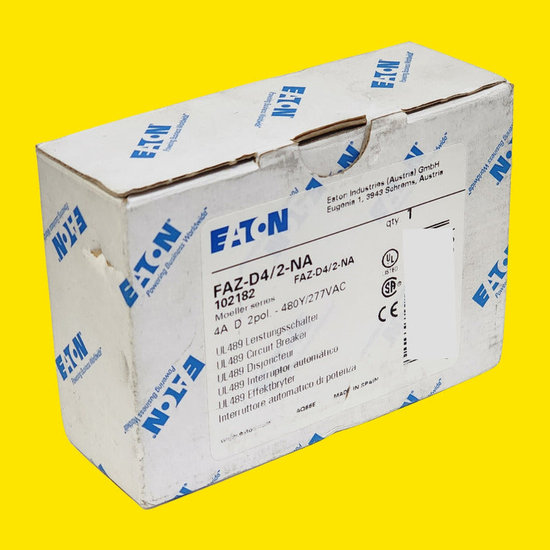 Eaton Faz-d4/2-na Interruptor 2 Polos 4a Curva D 480v