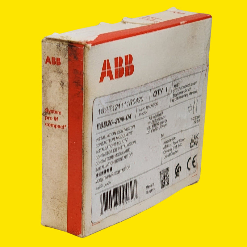 Abb Esb20-20n-04 Relé Contactor 20a 2 Polos 110 V Ac/dc