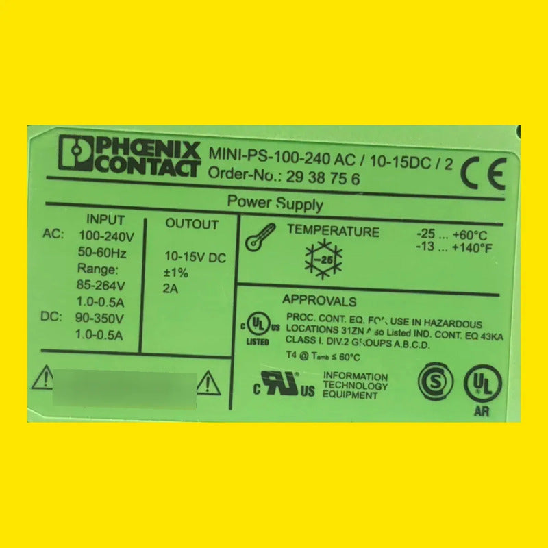 Fuente Phoenix Contact 2938756 | Mini-ps 10-15vdc 2a