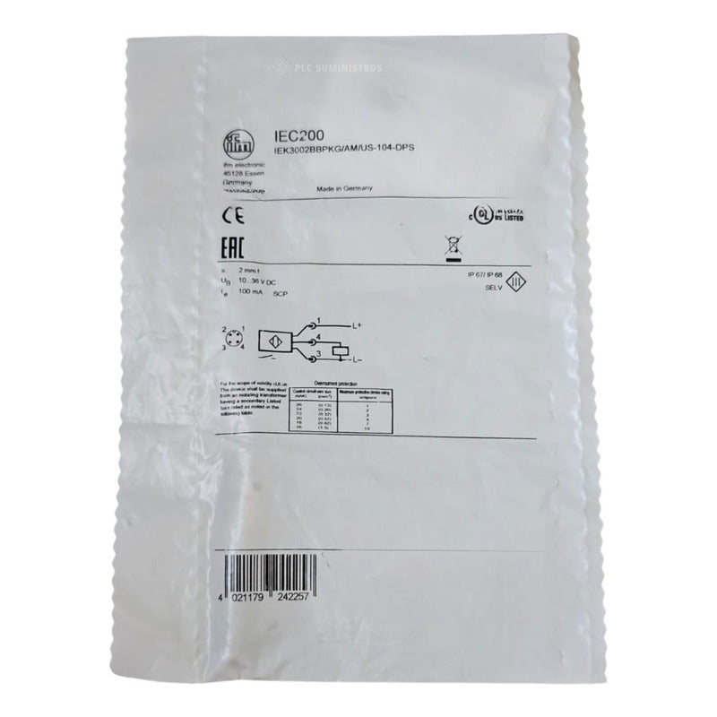 Ifm Iec200 Sensor Iek3002bbpkg/am/us-104-dps