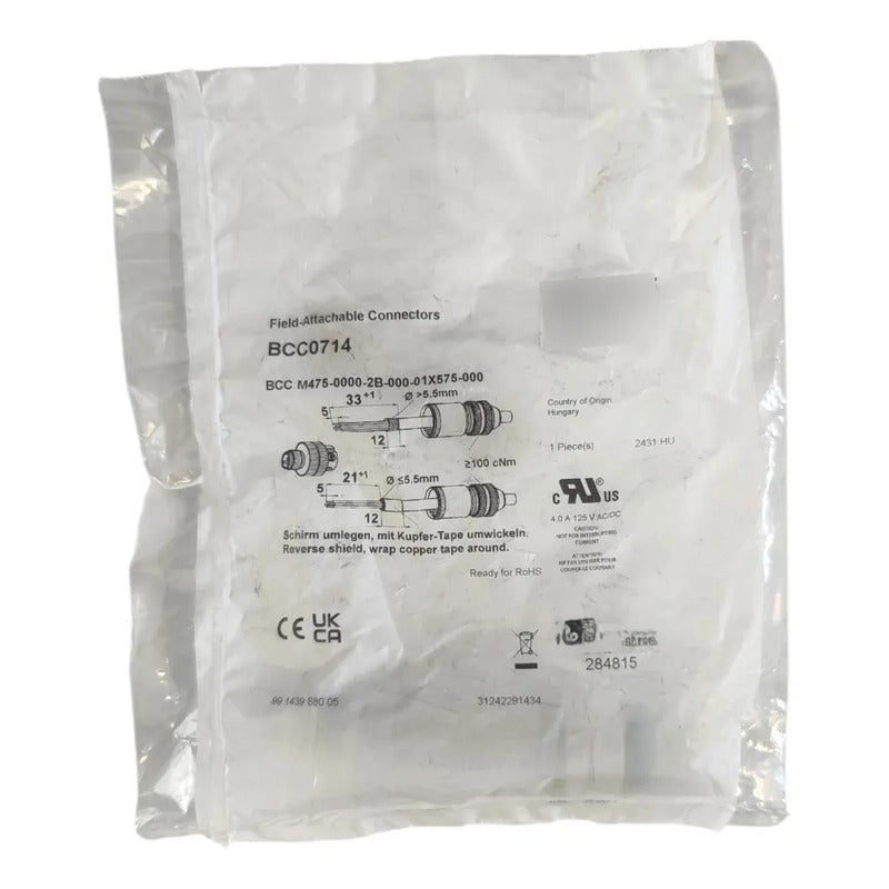 Balluff Bcc0714 Conector M12 Macho 5 Pines