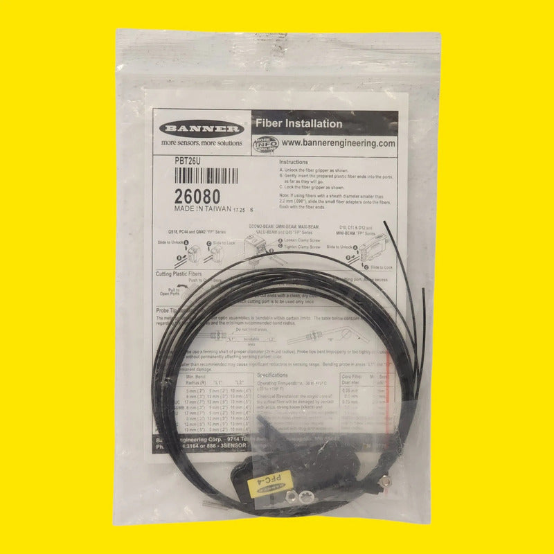 Banner Pbt26u 26080 Cable Fotoelectrico Fibra Optica