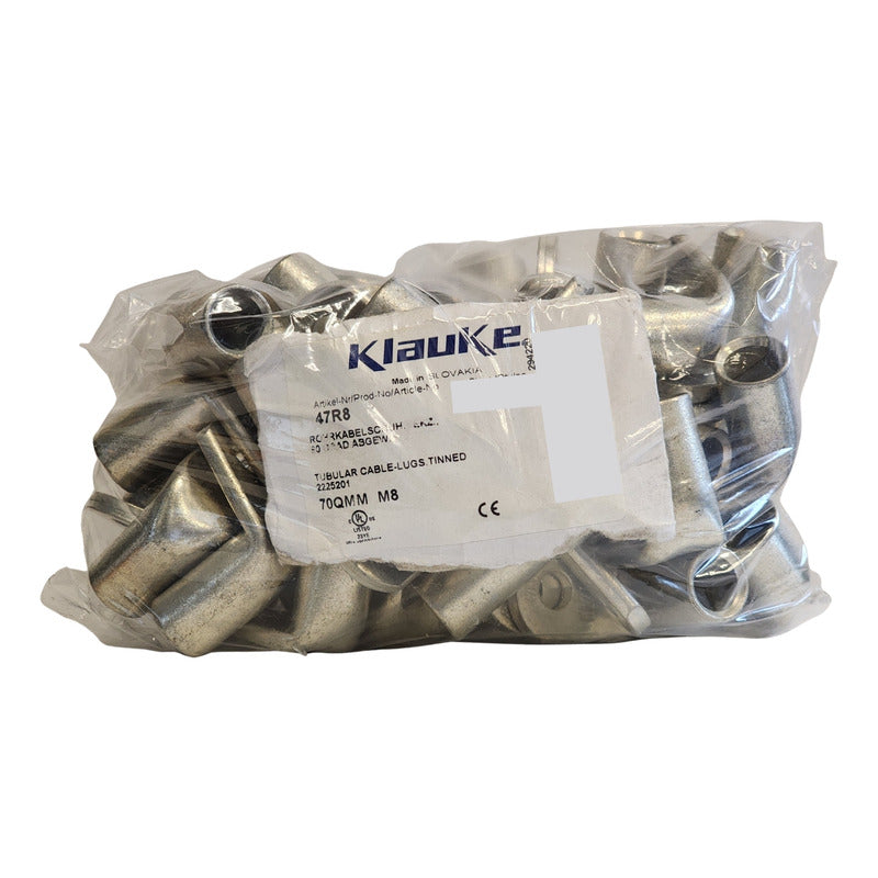 Klauke 47r8 Terminal Cable Tubular Angulado 90°, 70mm2 47pcs