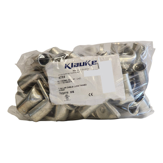Klauke 47r8 Terminal Cable Tubular Angulado 90°, 70mm2 47pcs