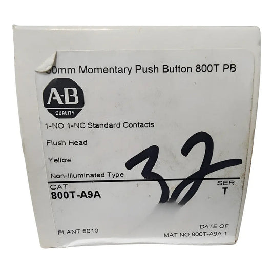 Allen-bradley 800t-a9a Boton Pulsador De 30mm Amarillo