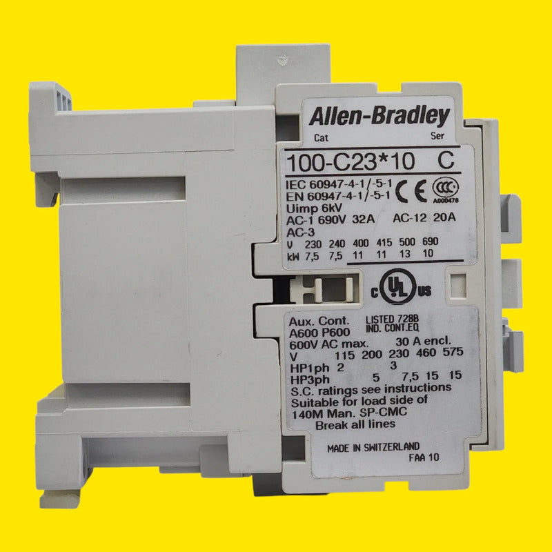 Allen-bradley 100-c23a10 Contactor 3 Polos 23a 220v Ac