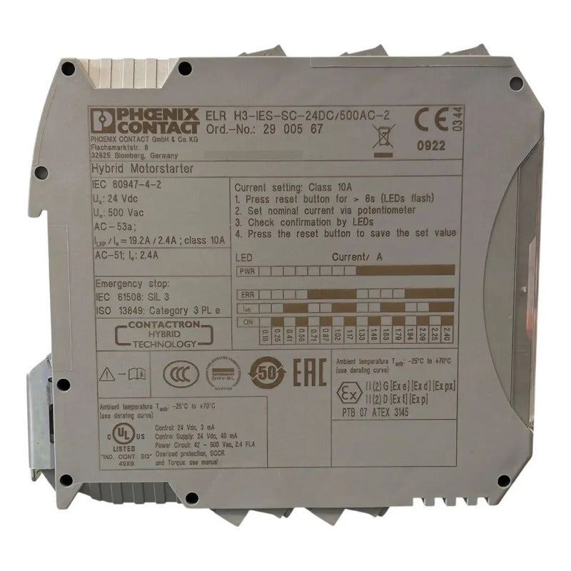Phoenix Contact Elrh3-ies-sc-24dc/500ac-2 Arrancador Híbrido