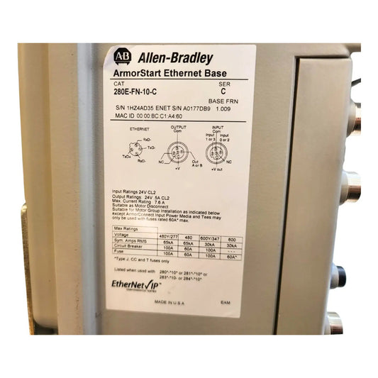 Allen-bradley 280e-fn-10-c Armorstart Ethernet Base